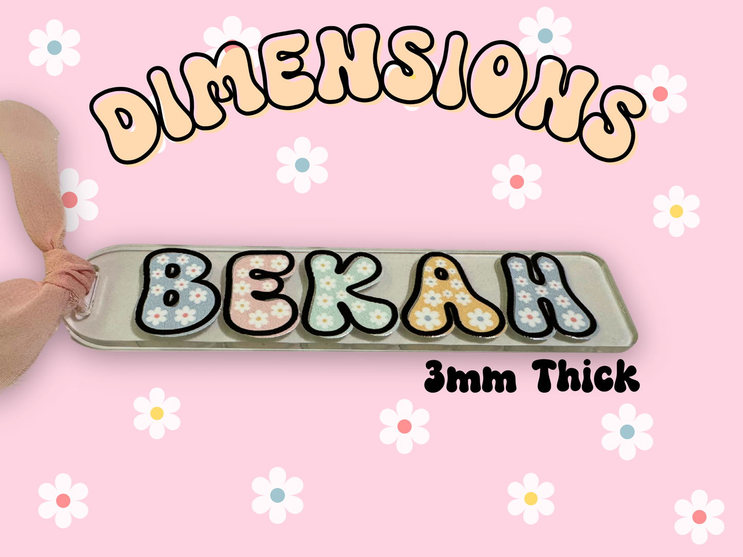 Personalized Name Floral Bookmark