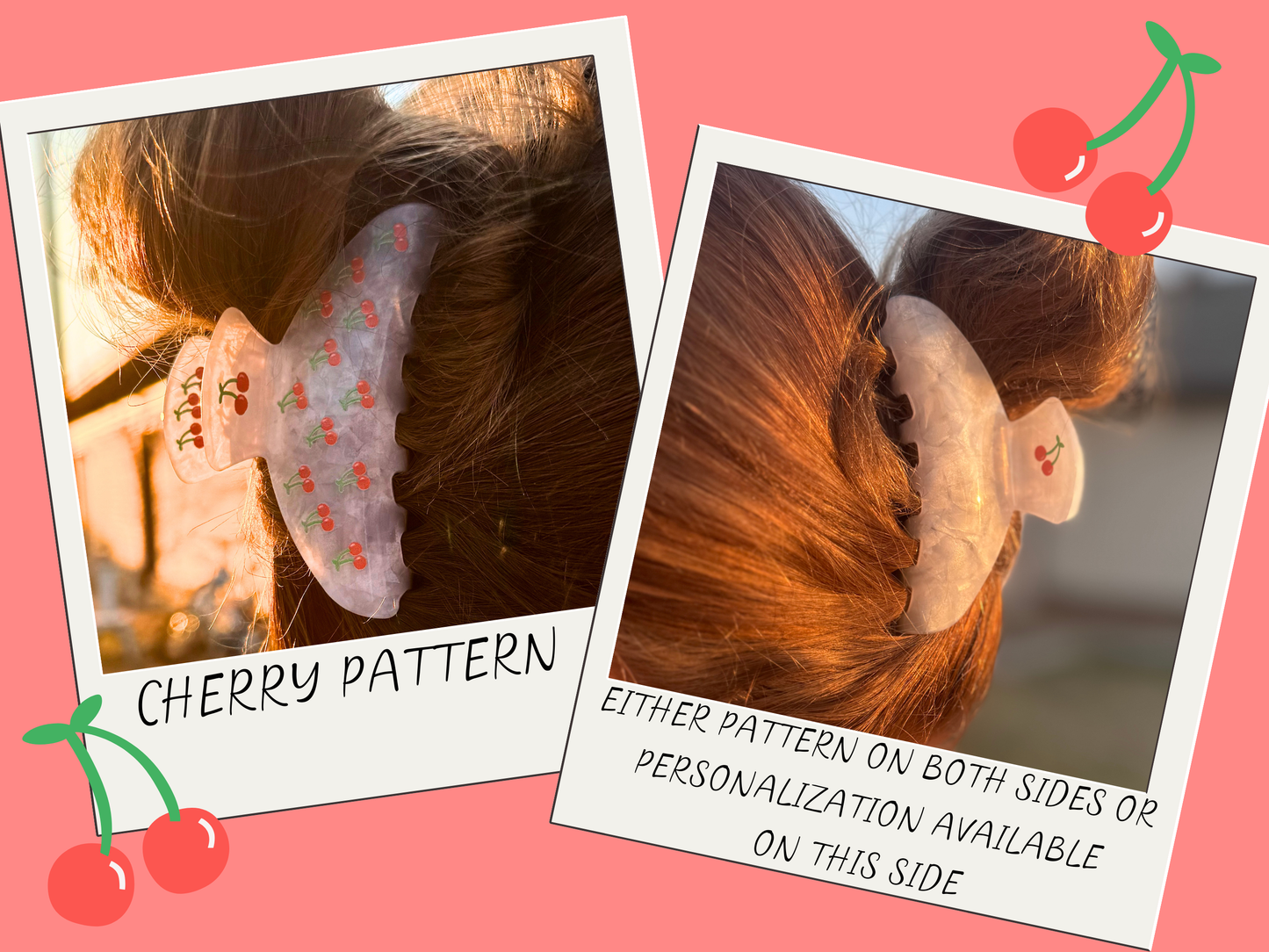 Cherry Claw Clip, Personalized Claw Clip
