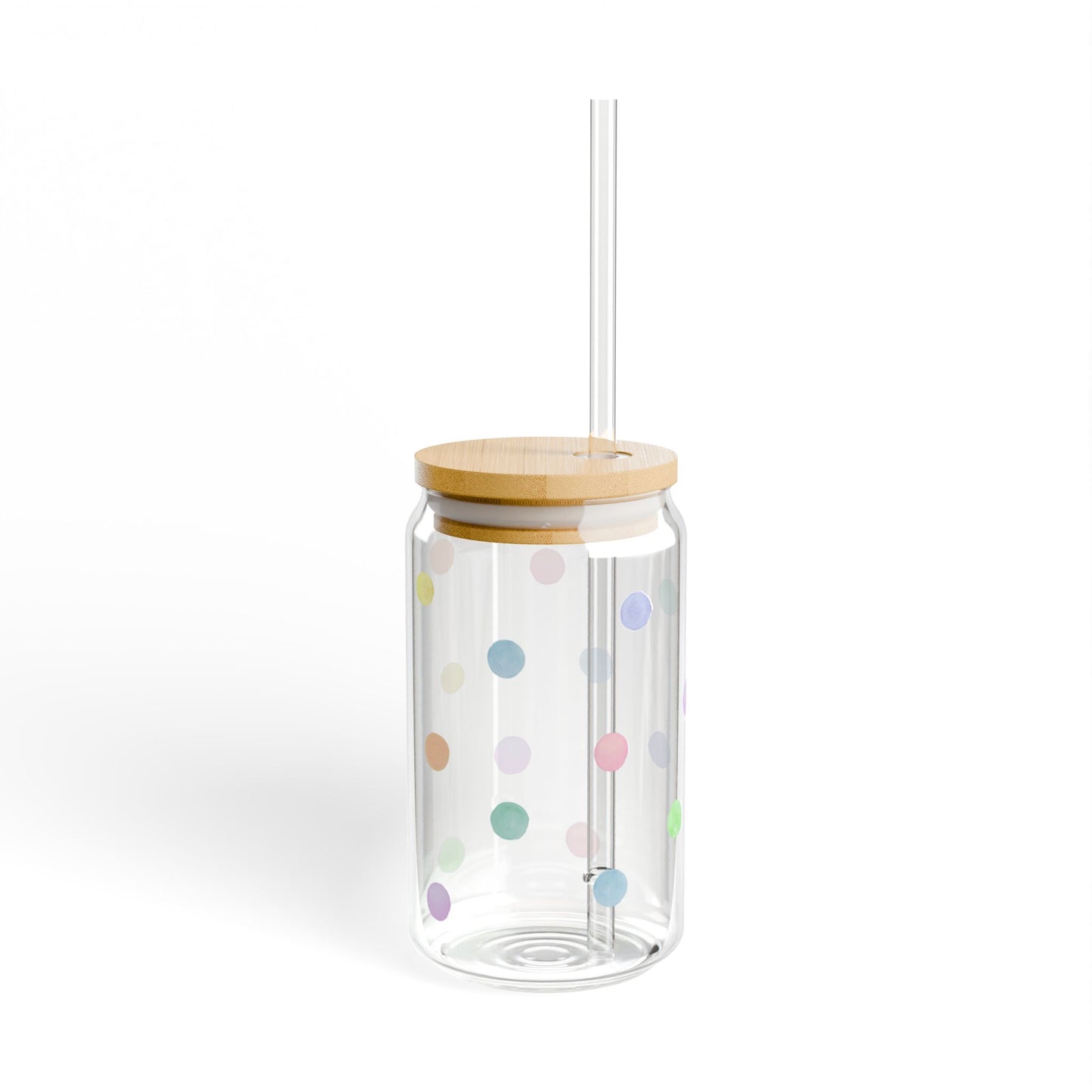 16oz Pastel Pop Glass Cup with Bamboo Lid