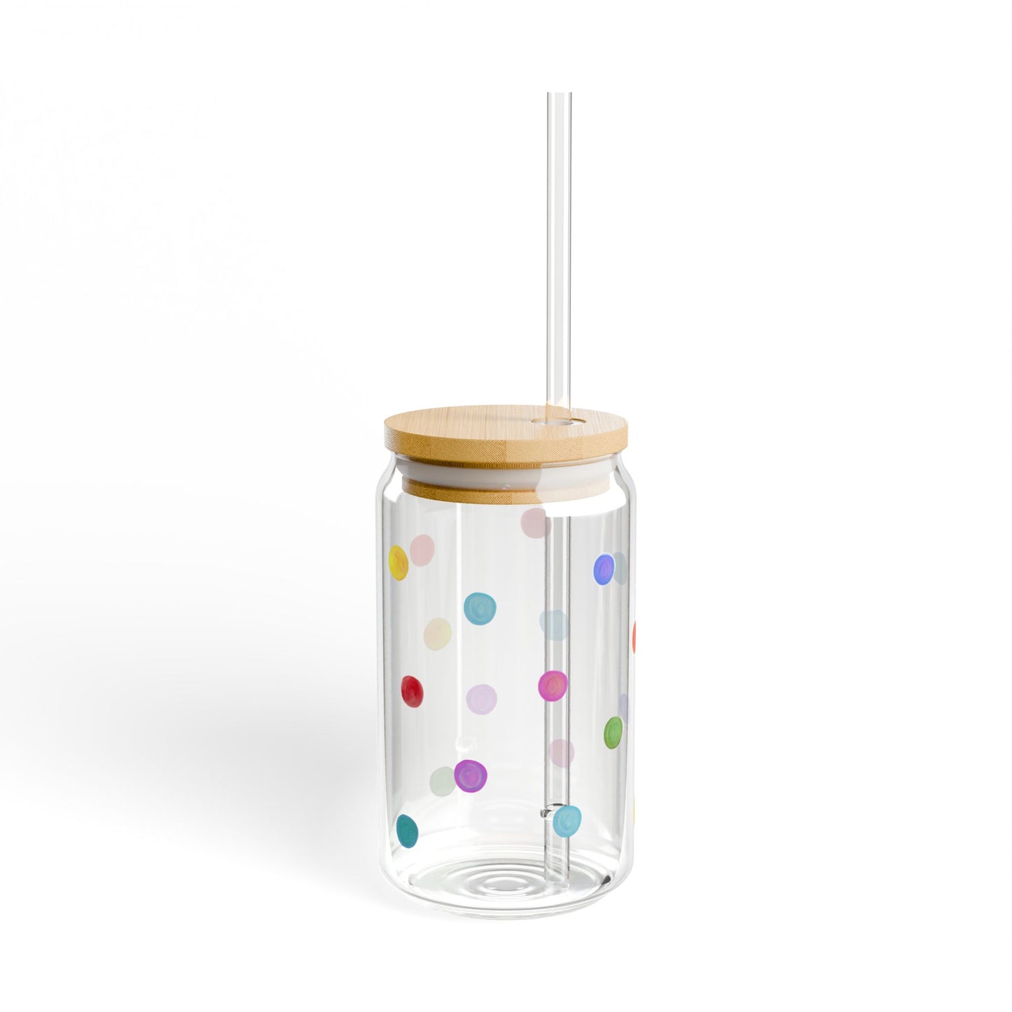 16oz Bold Pop Glass Cup with Bamboo Lid