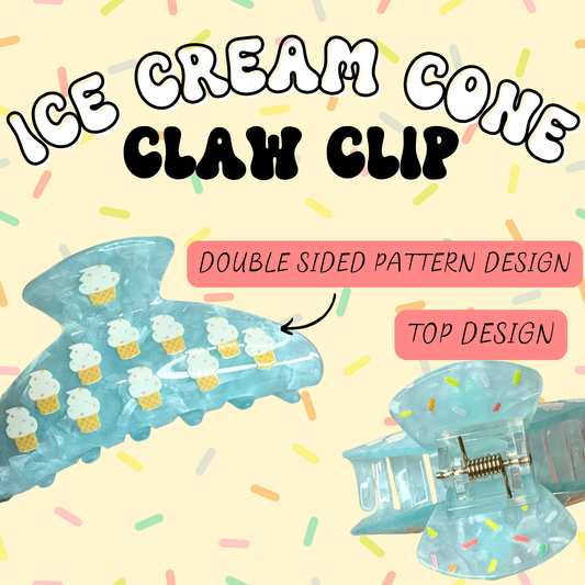 Ice Cream Cone Claw Clip